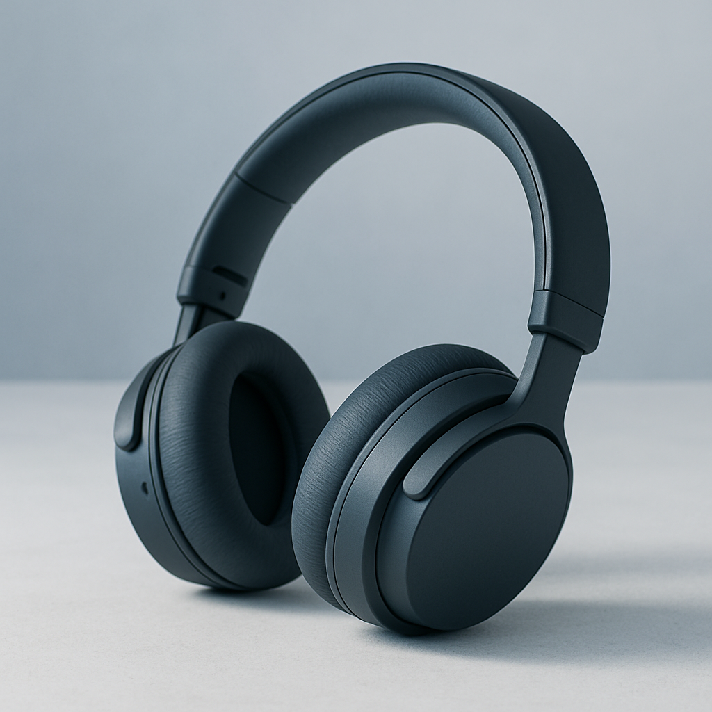 Auriculares inalámbricos sobre superficie clara