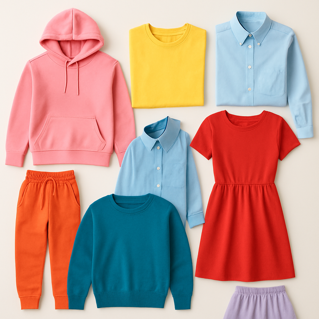 Assorted garments representing the clothing category