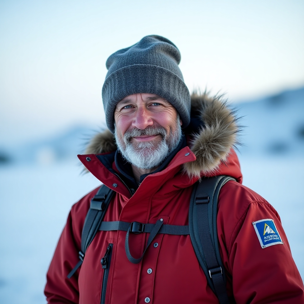 Portrait of expert local guide in arctic gear