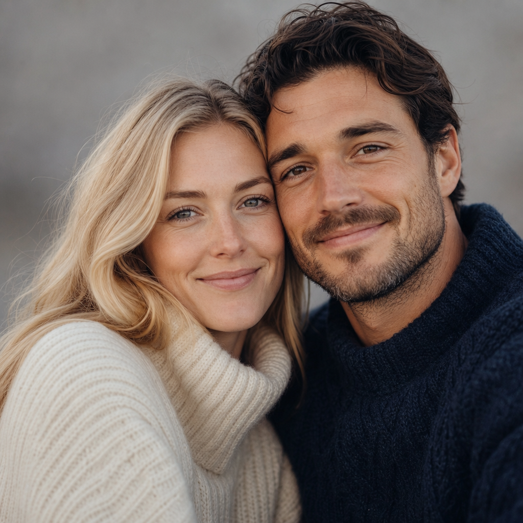 Portrait of Elin and Marcus, a honeymooning couple