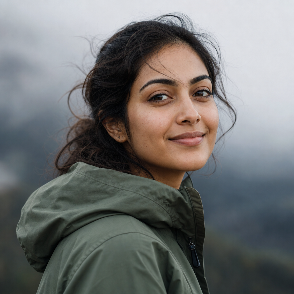 Portrait of Priya, a solo traveler