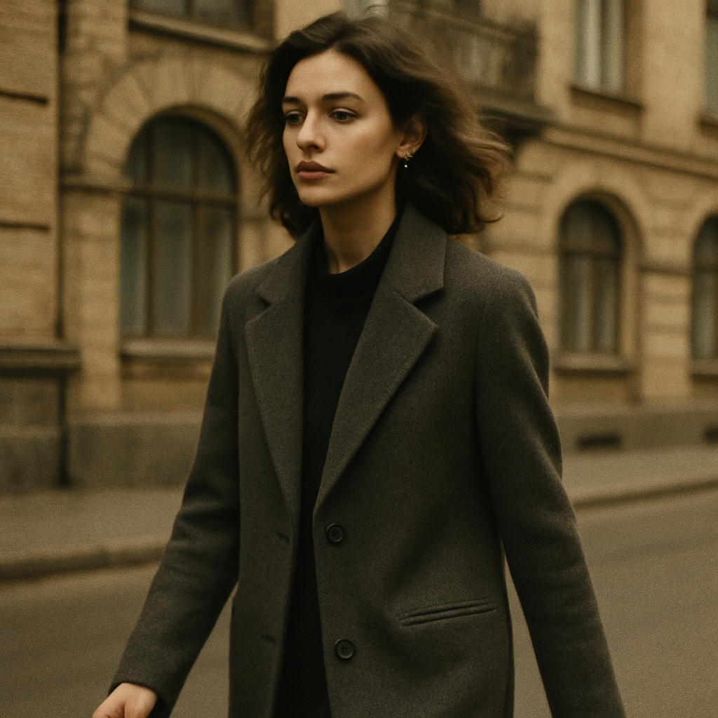 Film-style street portrait with motion blur