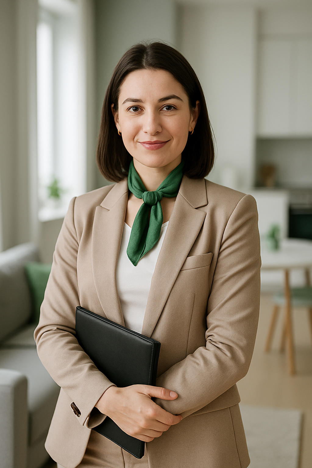 Professional portrait of Olha Melnyk, Kyiv real estate agent