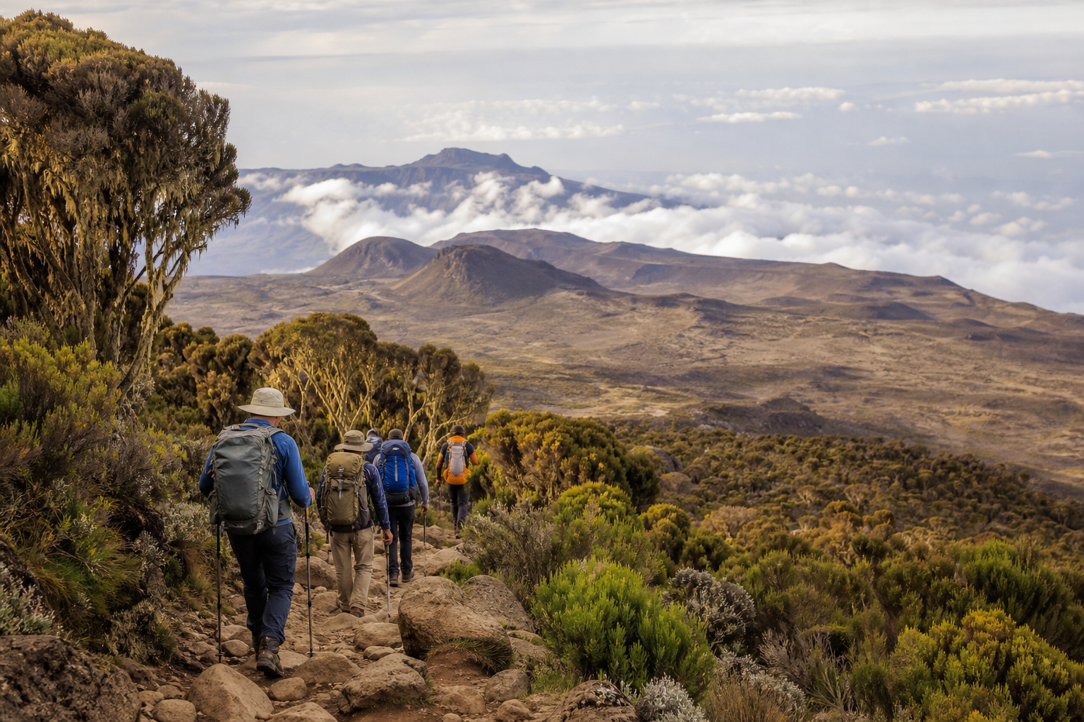 8 Days Lemosho Route Kilimanjaro trekking journey