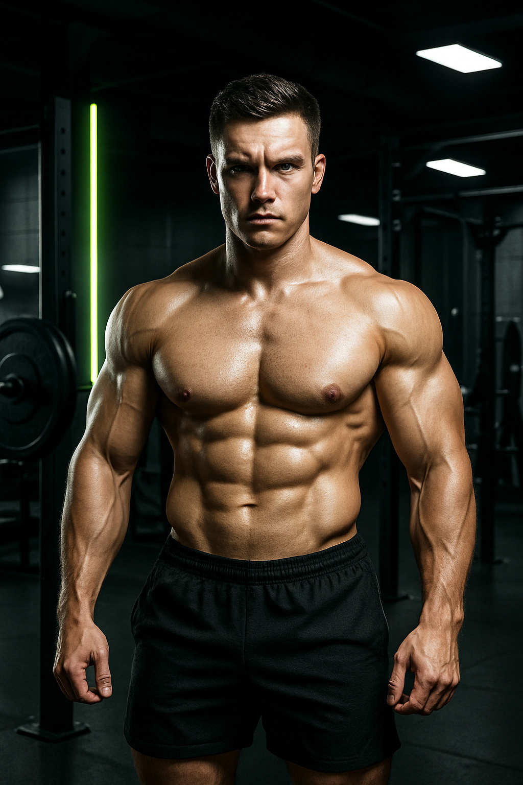 Dmytro after transformation with broader shoulders and defined upper body