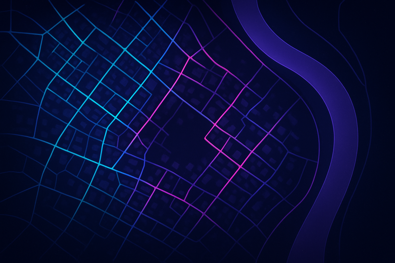 Stylized neon map of central Kyiv showing the venue location