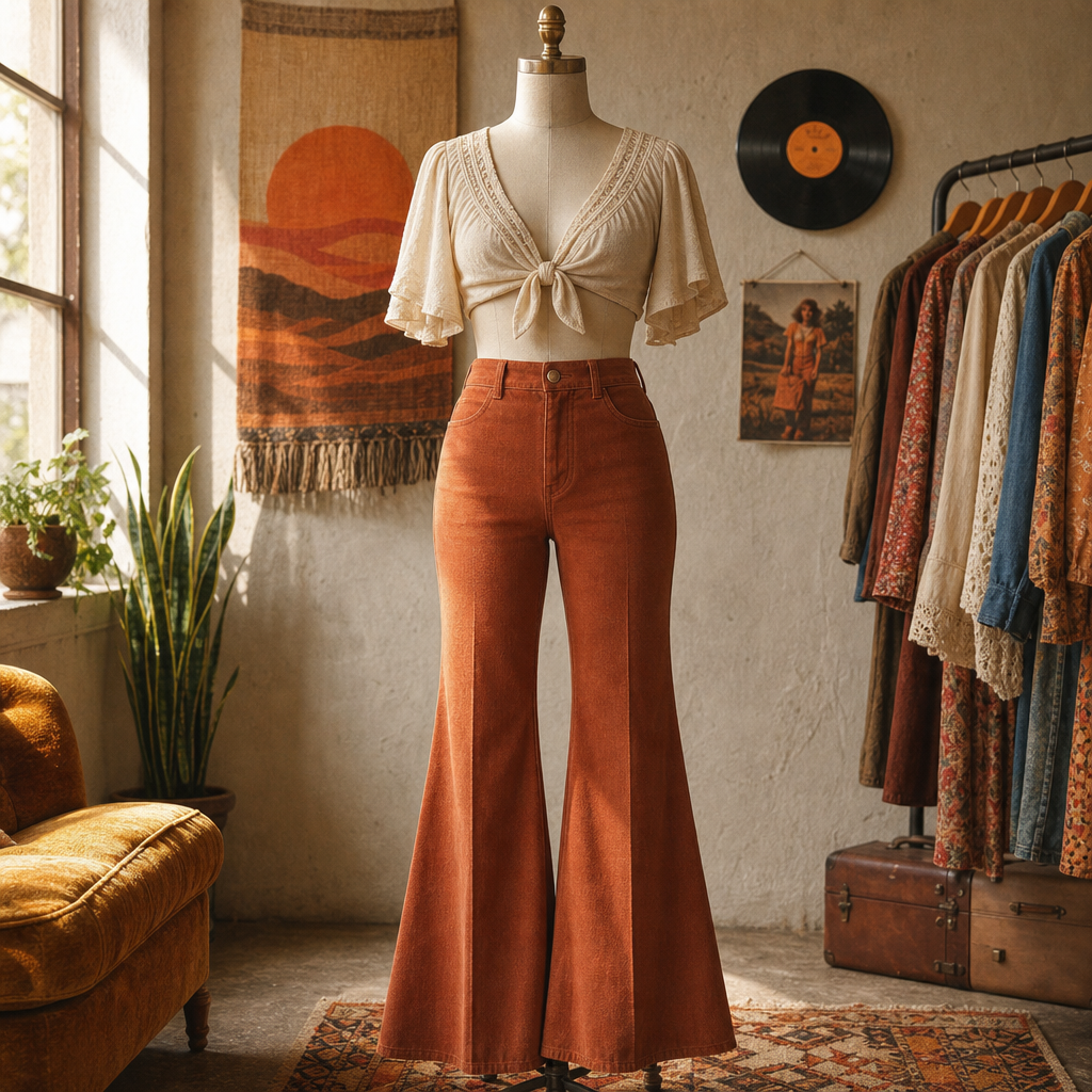 Sunset Flare Trousers vintage clothing piece