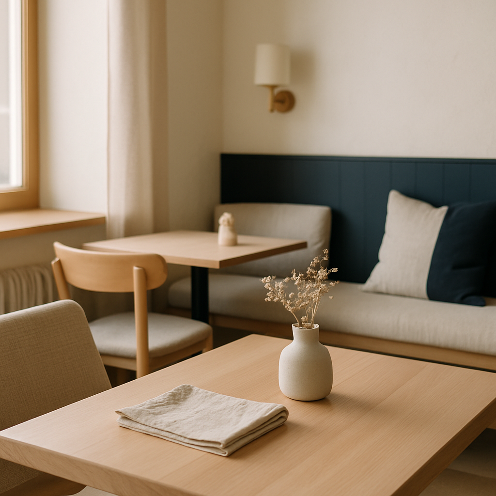 Cozy cafe interior detail