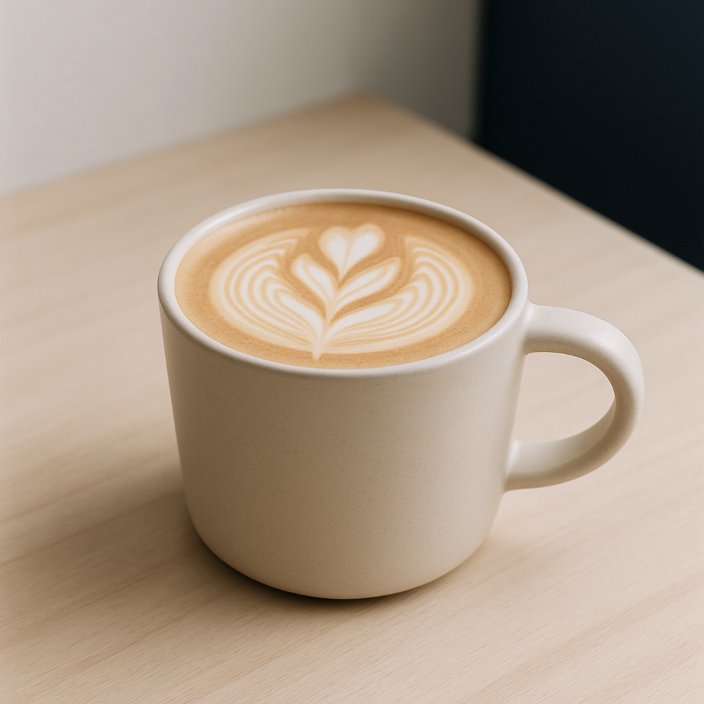 Handcrafted latte cup