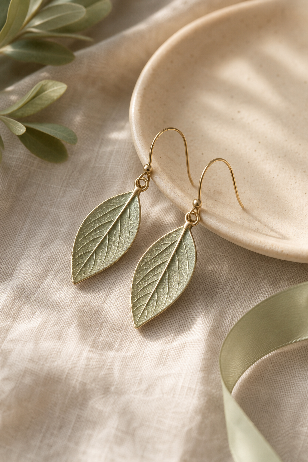 Sage Leaf Earrings