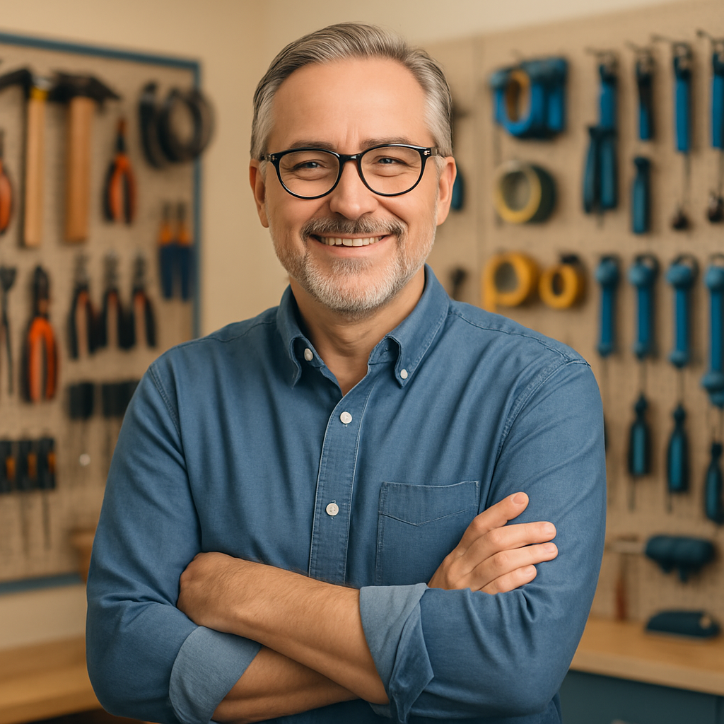 Lojista de materiais de construção, cliente satisfeito