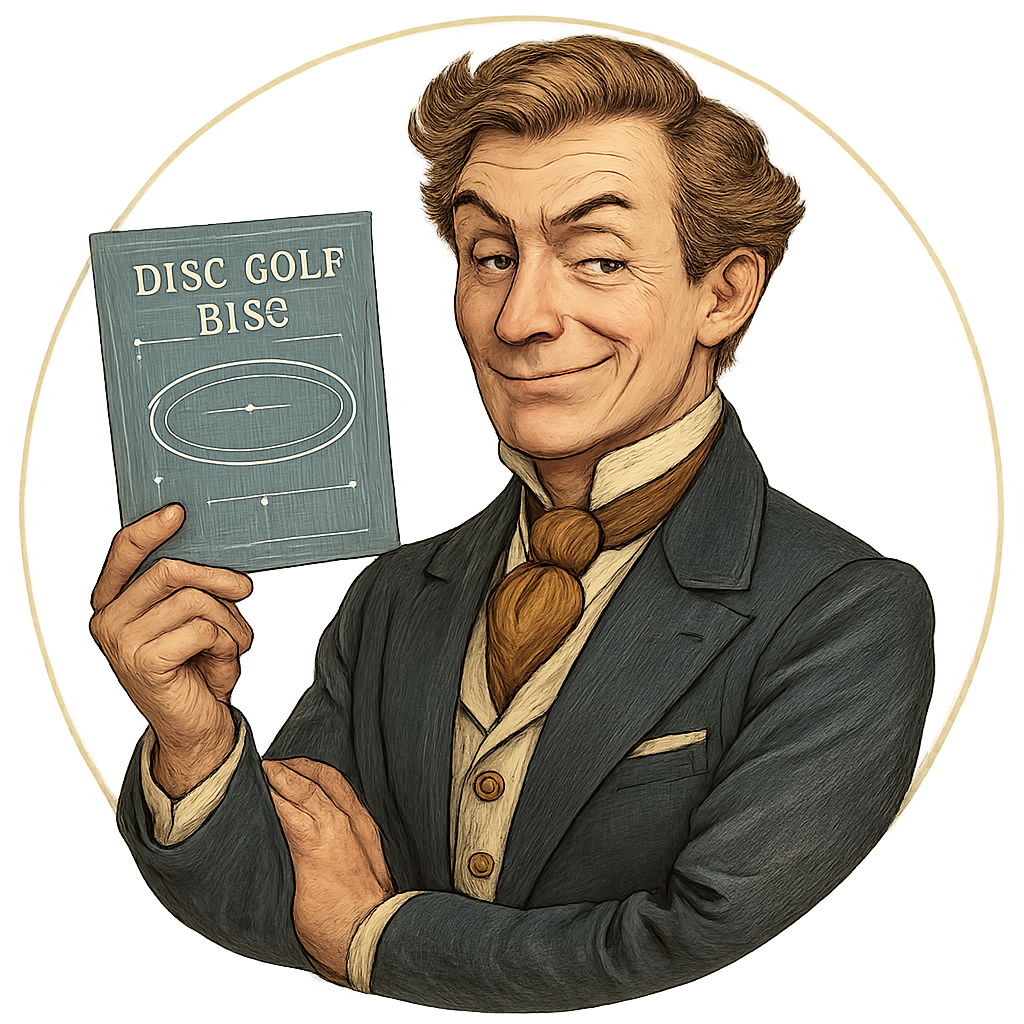 Testimonial customer portrait: high-end attire, holding a disc like a blueprint, subtly comic expression, premium illustration