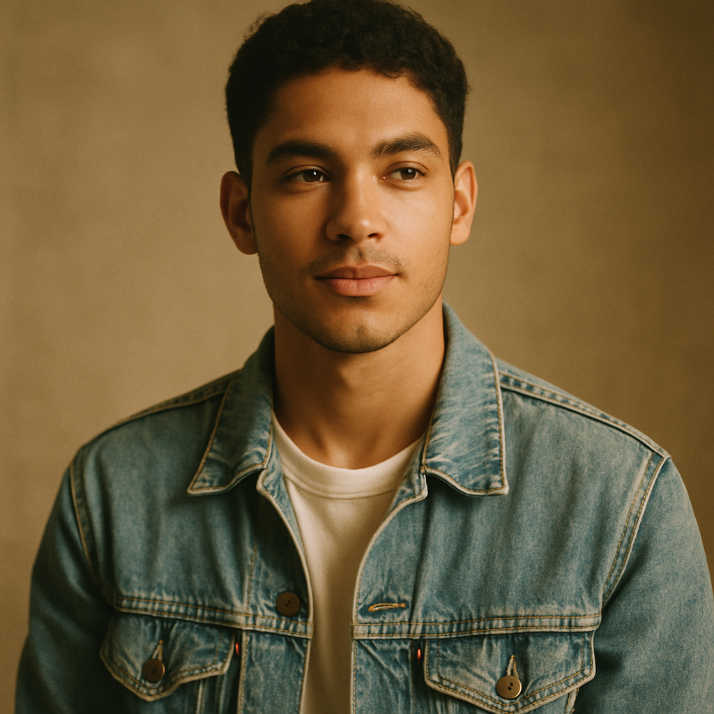 Vintage fashion customer Jules in classic denim