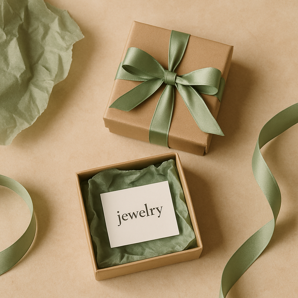 SilverLoom gift box with soft ribbon and tissue paper