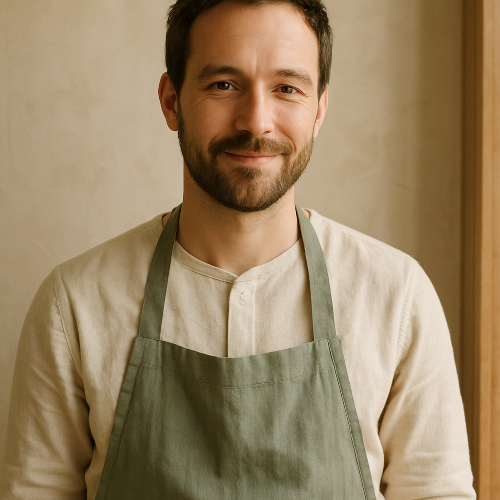 Portrait of Noah, a man with light beard and soft smile