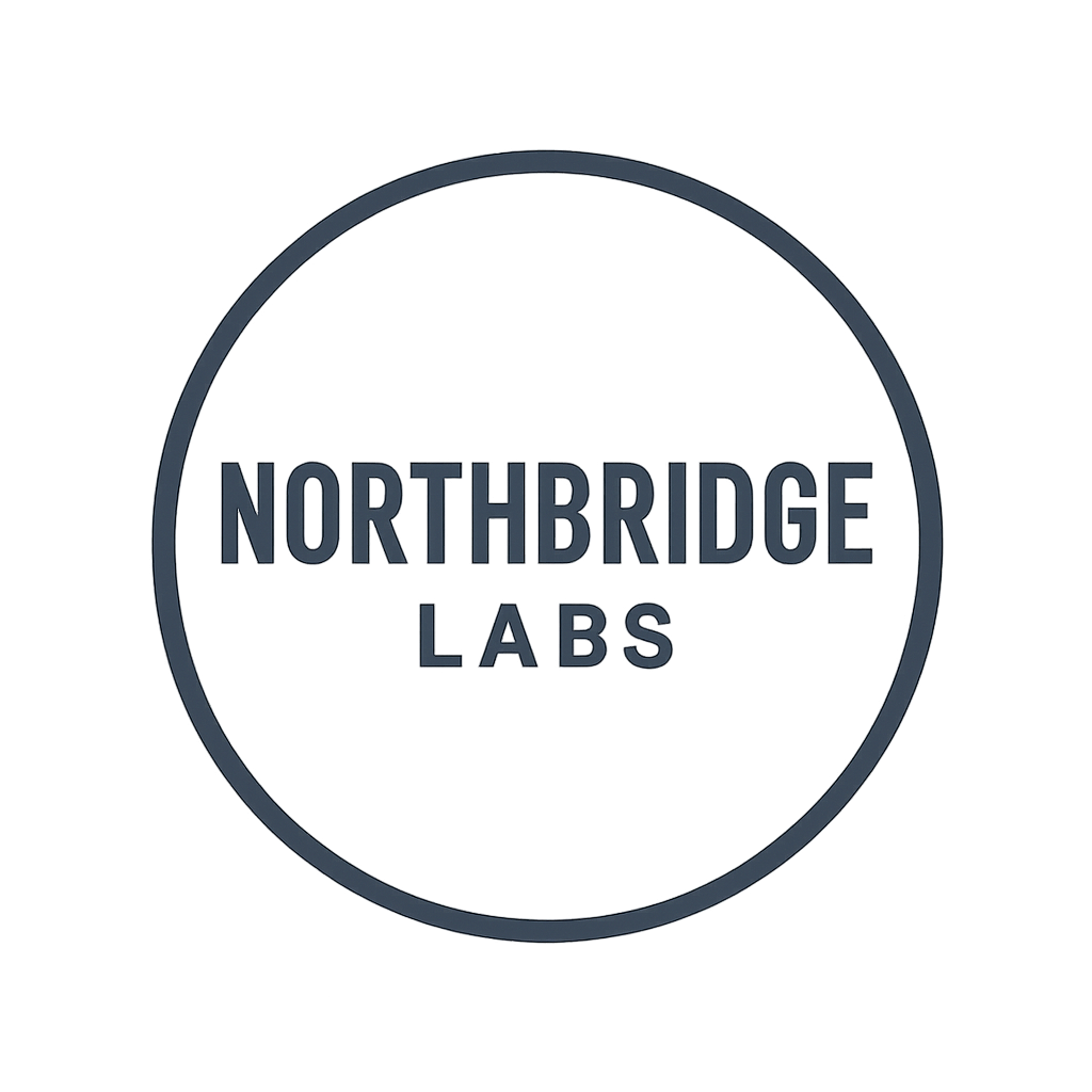 Minimal circular emblem logo for Northbridge Labs with a bold sans-serif wordmark