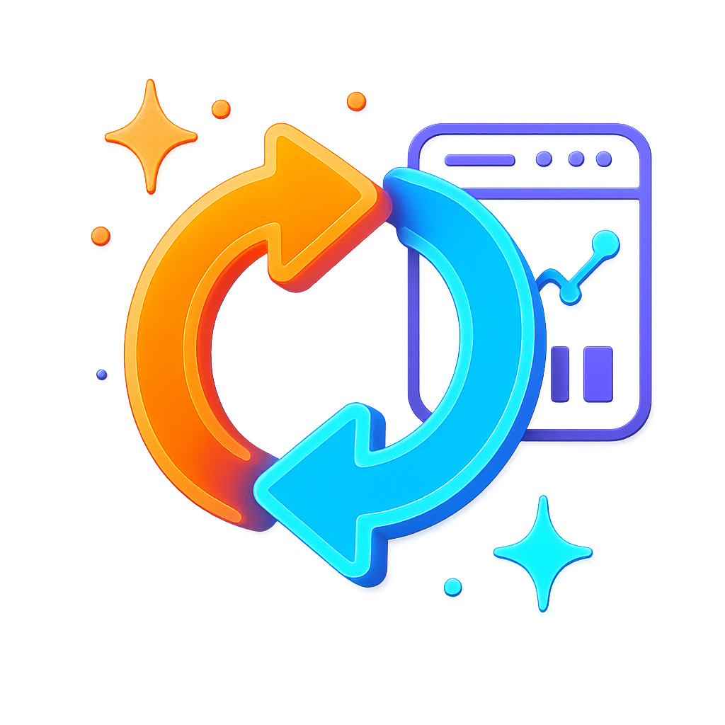 Real-Time Adaptability neon icon, stylized with 3D effect