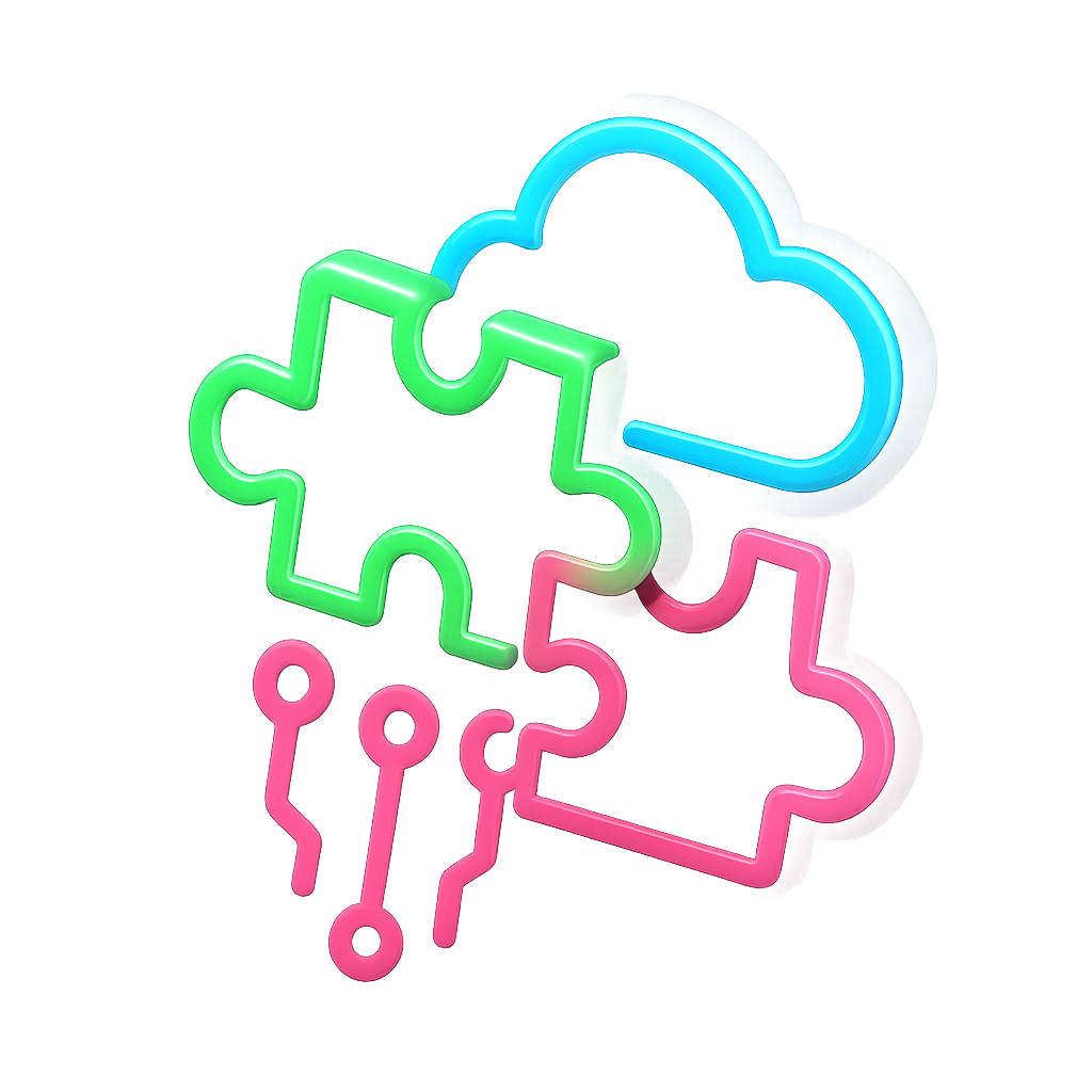 Seamless integration neon icon, stylized with 3D effect