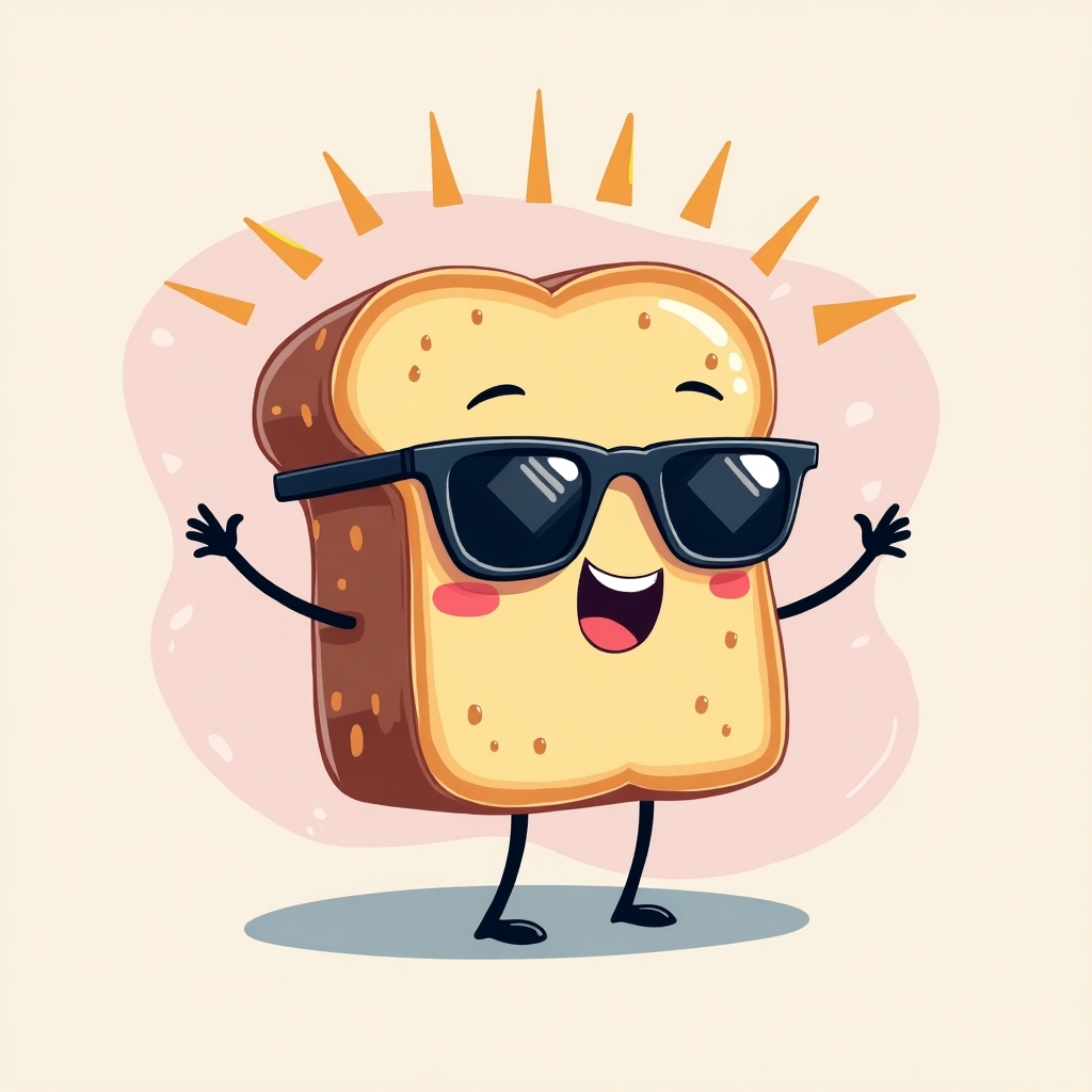 Sandwich with sunglasses, meme vibe