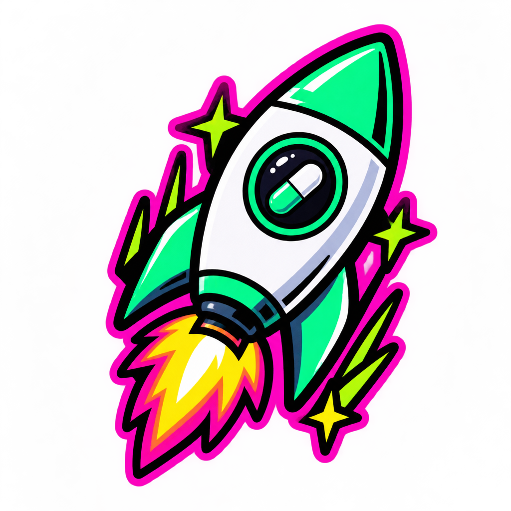 Small Pump.fun style rocket badge