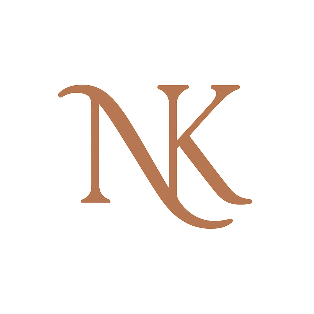 Nora Kin terracotta curved NK icon
