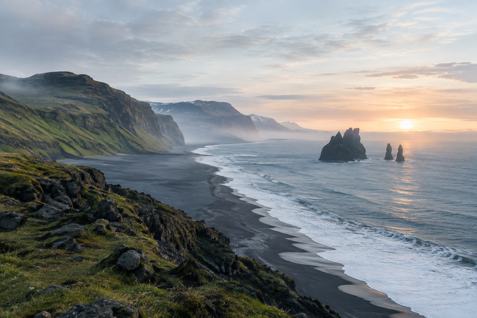 Scenic landscape along Reykjavik · Vik · Glacier Country