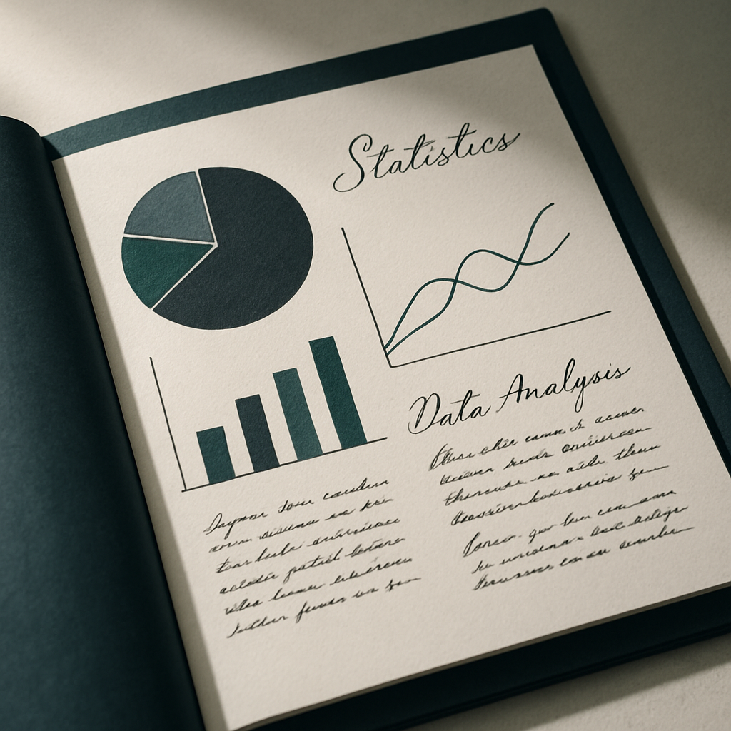 Elegant editorial-style dossier illustration with refined charts and notes