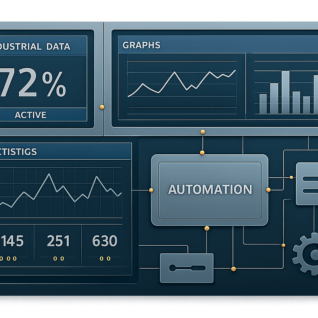 Advanced manufacturing dashboard and automation system diagram