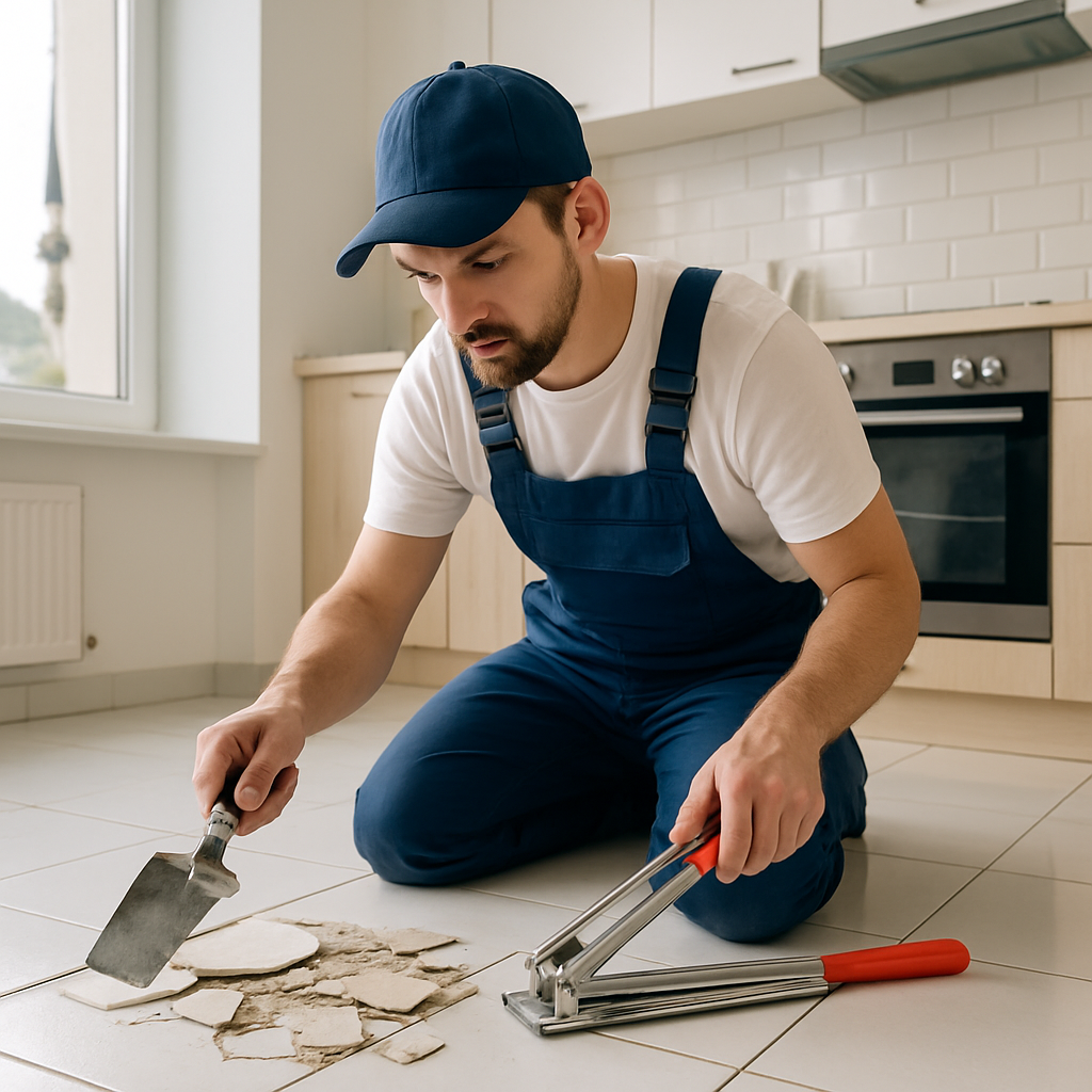 Üsküdar, Kartal, Sancaktepe ve Tuzla'da seramik ve fayans tamiri, kırık zemin yenileme örneği. Anadolu Yakası tesisatçı uygulamaları.