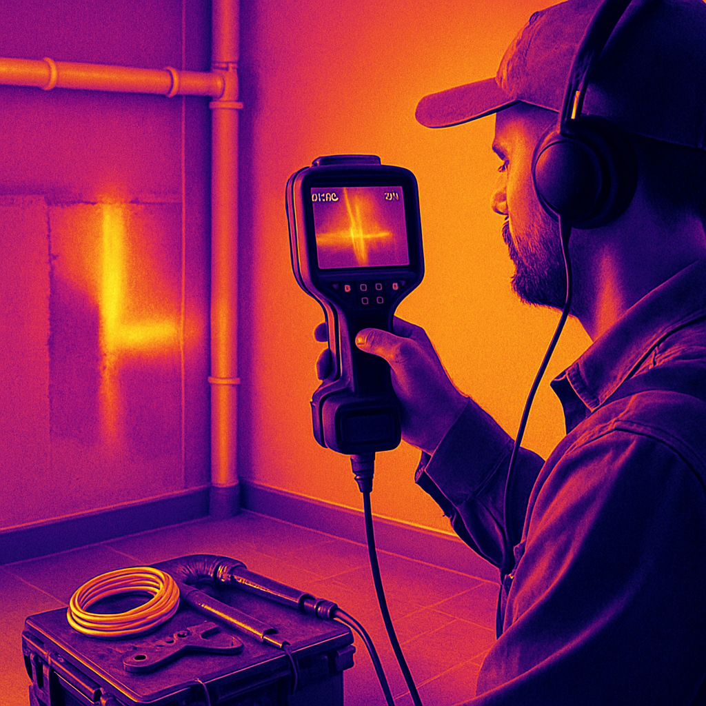 Pendik, Üsküdar, Maltepe ve Kartal'da tesisatçı: Termal kamera ile su kaçağı tespiti uygulaması, kırmadan modern çözüm. İstanbul Anadolu Yakası örnek çalışma.