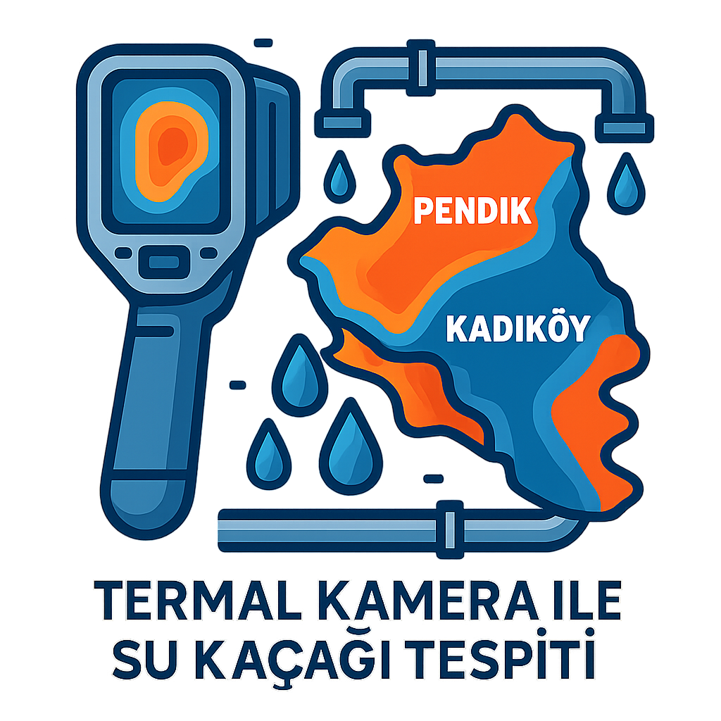 Su kaçağı tespiti için termal kamera ikon, İstanbul Anadolu Yakası (Adalar hariç), Pendik, Kadıköy, su kaçağı anahtar kelimeleri