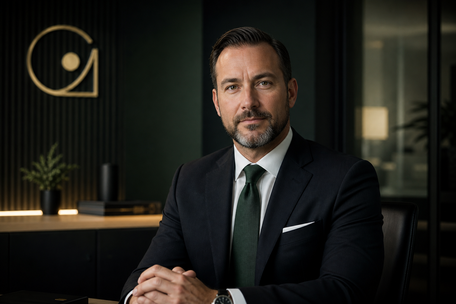 Professional leadership contact in a refined corporate setting