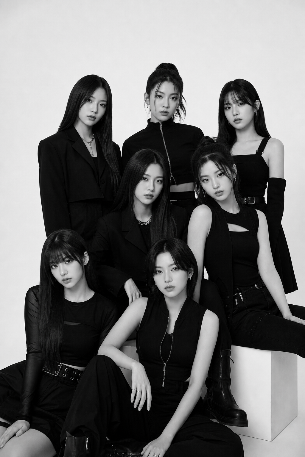 Upcoming Group monochrome artist portrait