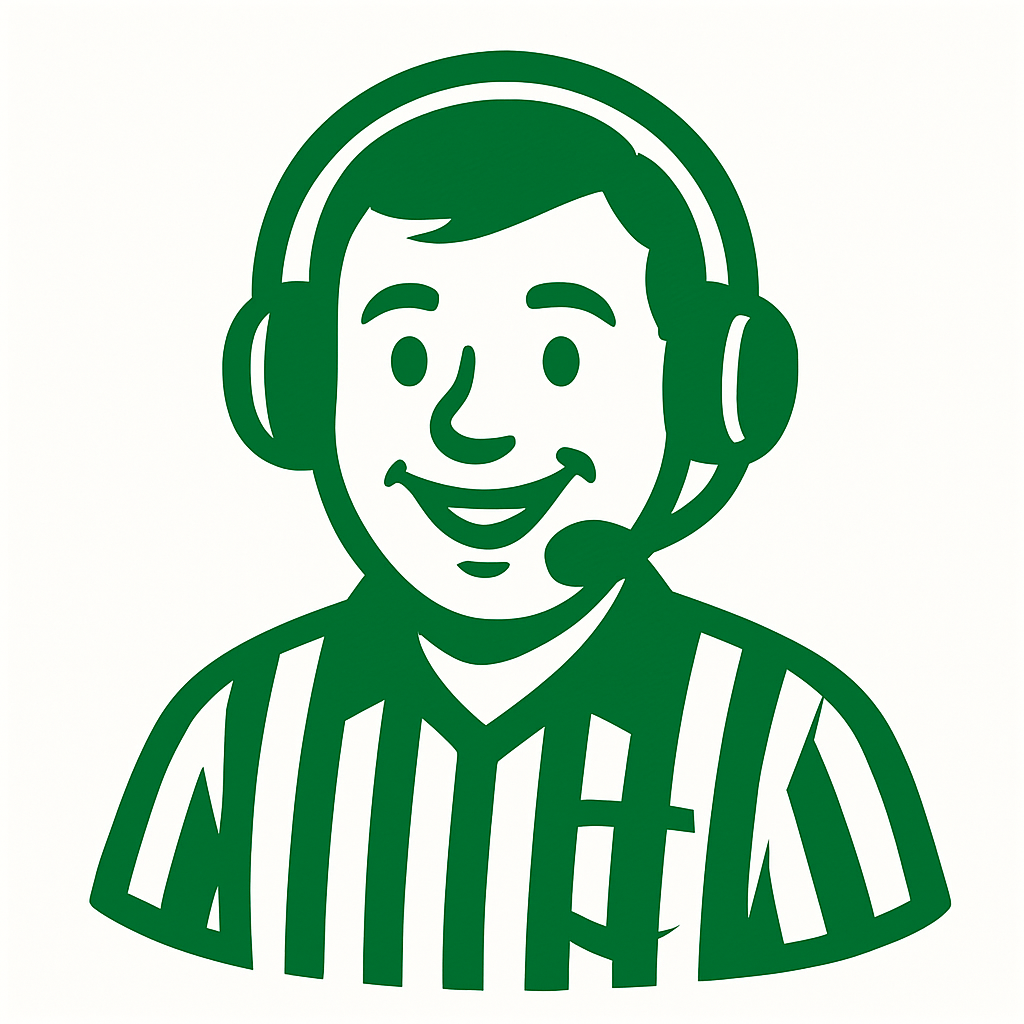 Referee with headset representing customer support