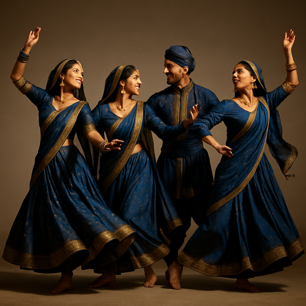 Traditional dancers in motion