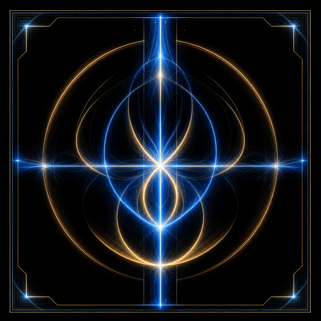 Square placeholder for a smairt art principle image with luminous blue-gold glow
