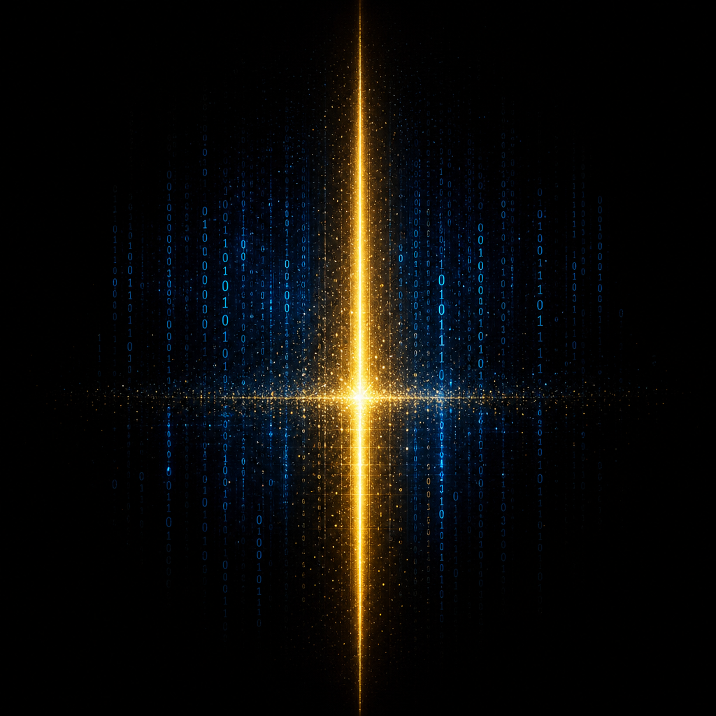 Square placeholder for a smairt art gallery image, reserved for a luminous OLED-era artwork