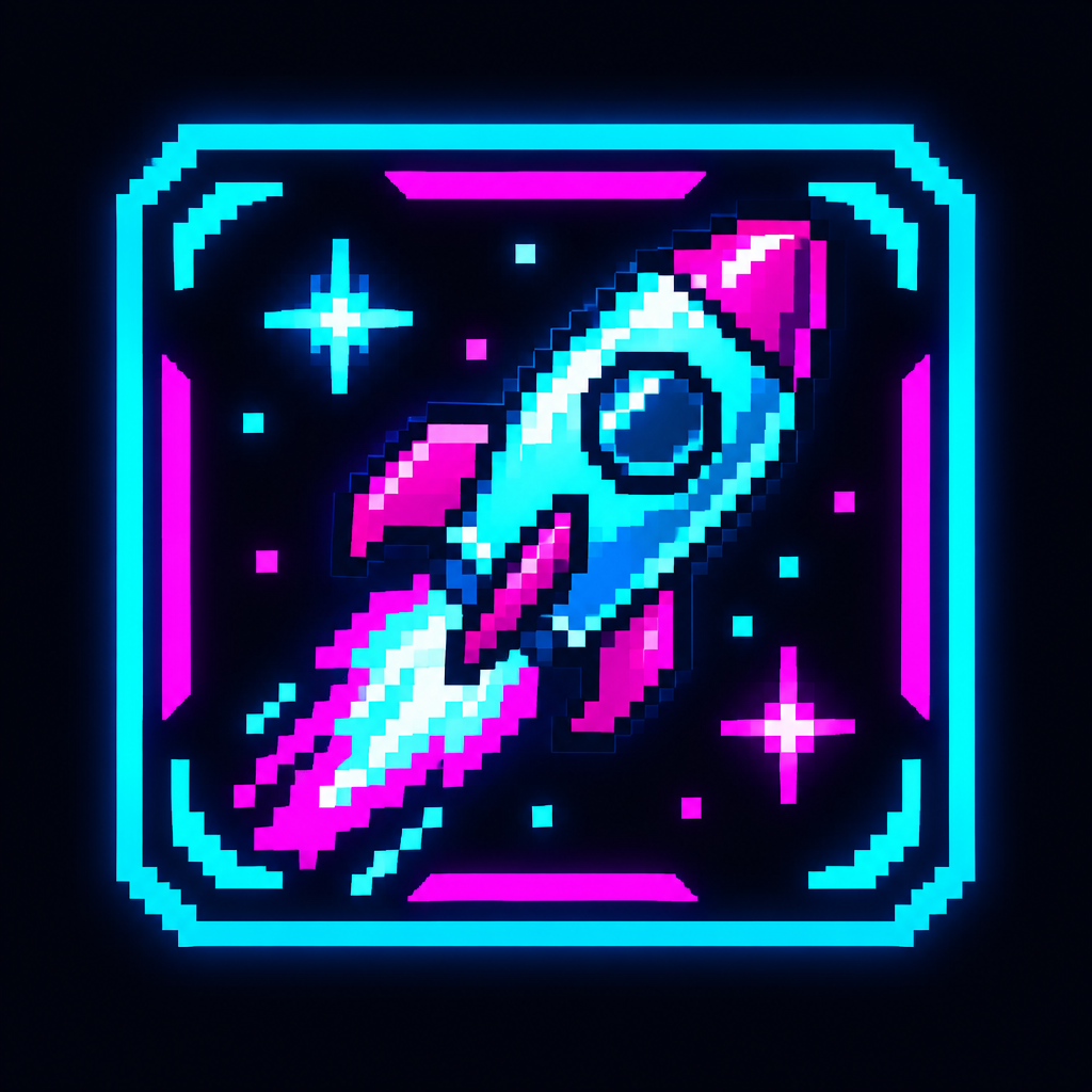 Small pixel-style rocket badge for the Pump.fun buy button