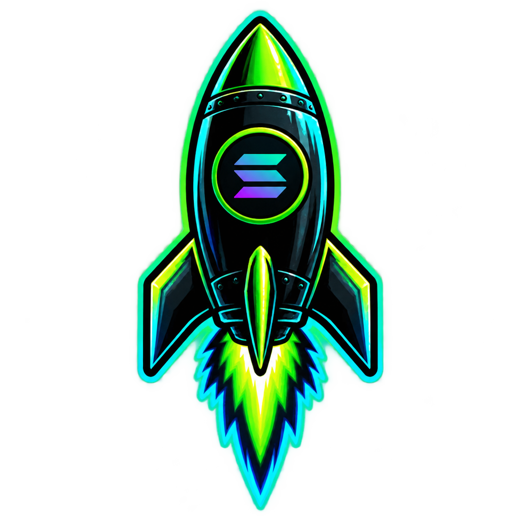 Neon rocket icon