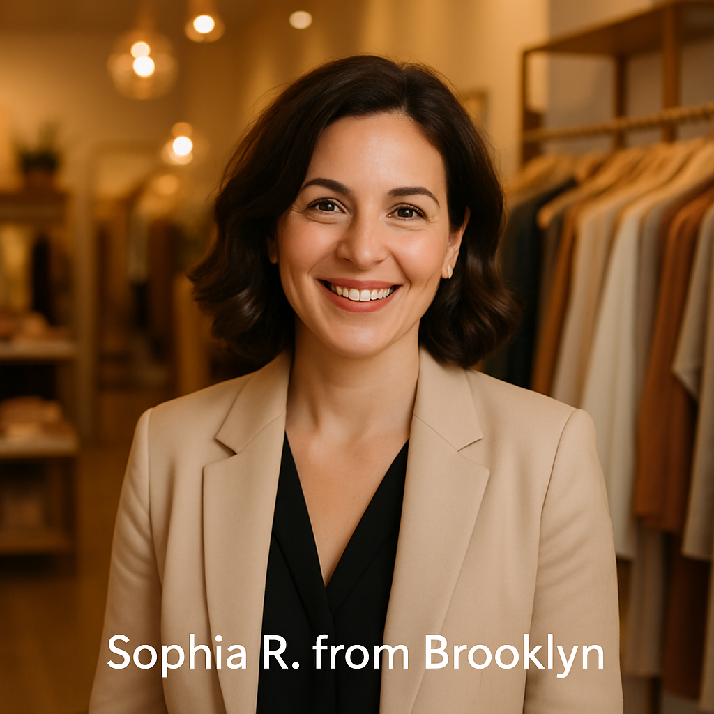 Portrait of Sophia, a customer from Brooklyn