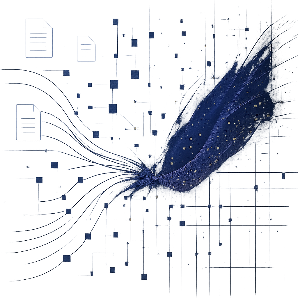 Tablero oscuro de inteligencia fiscal con gráficas azules y moradas, alertas de riesgo y métricas de cumplimiento
