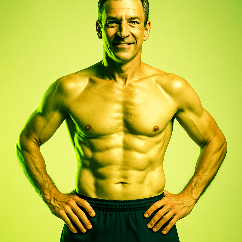 After photo of a fitter middle-aged male client