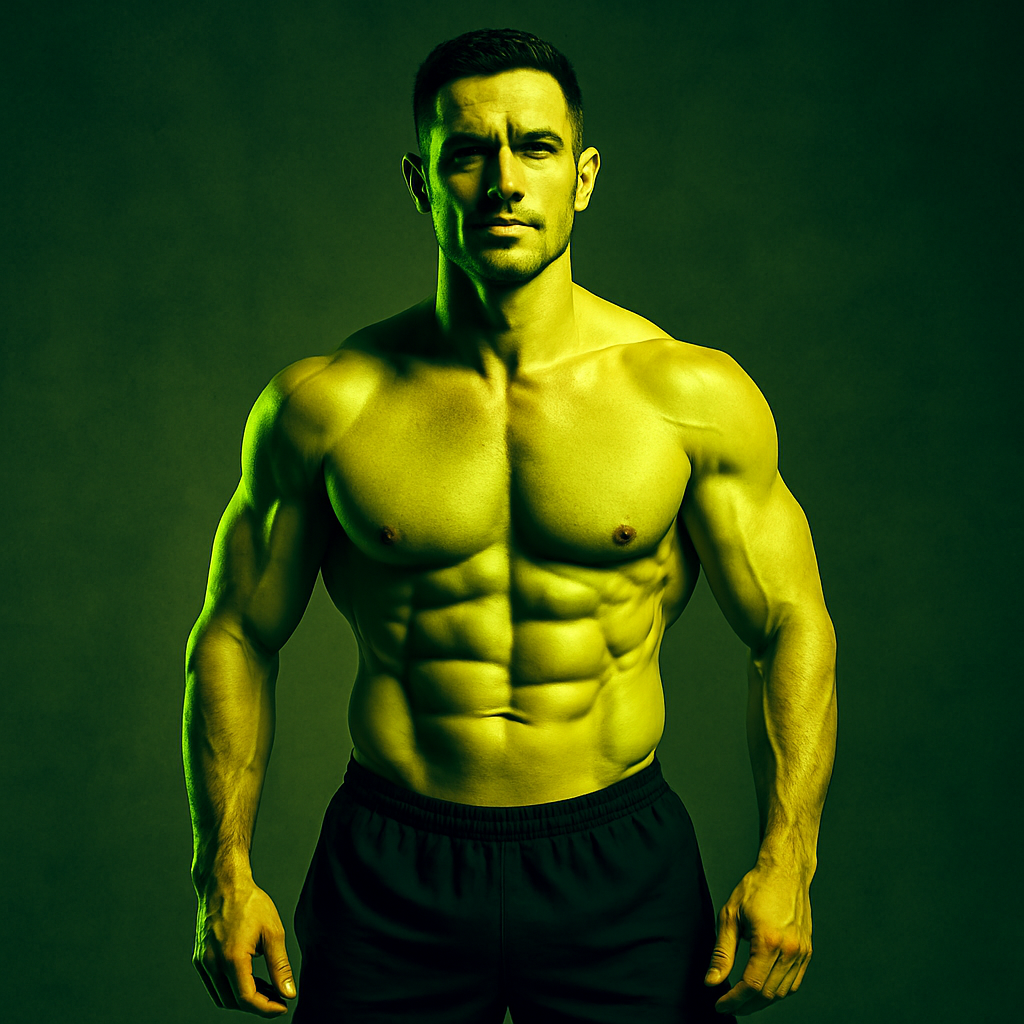 After photo of a muscular male client