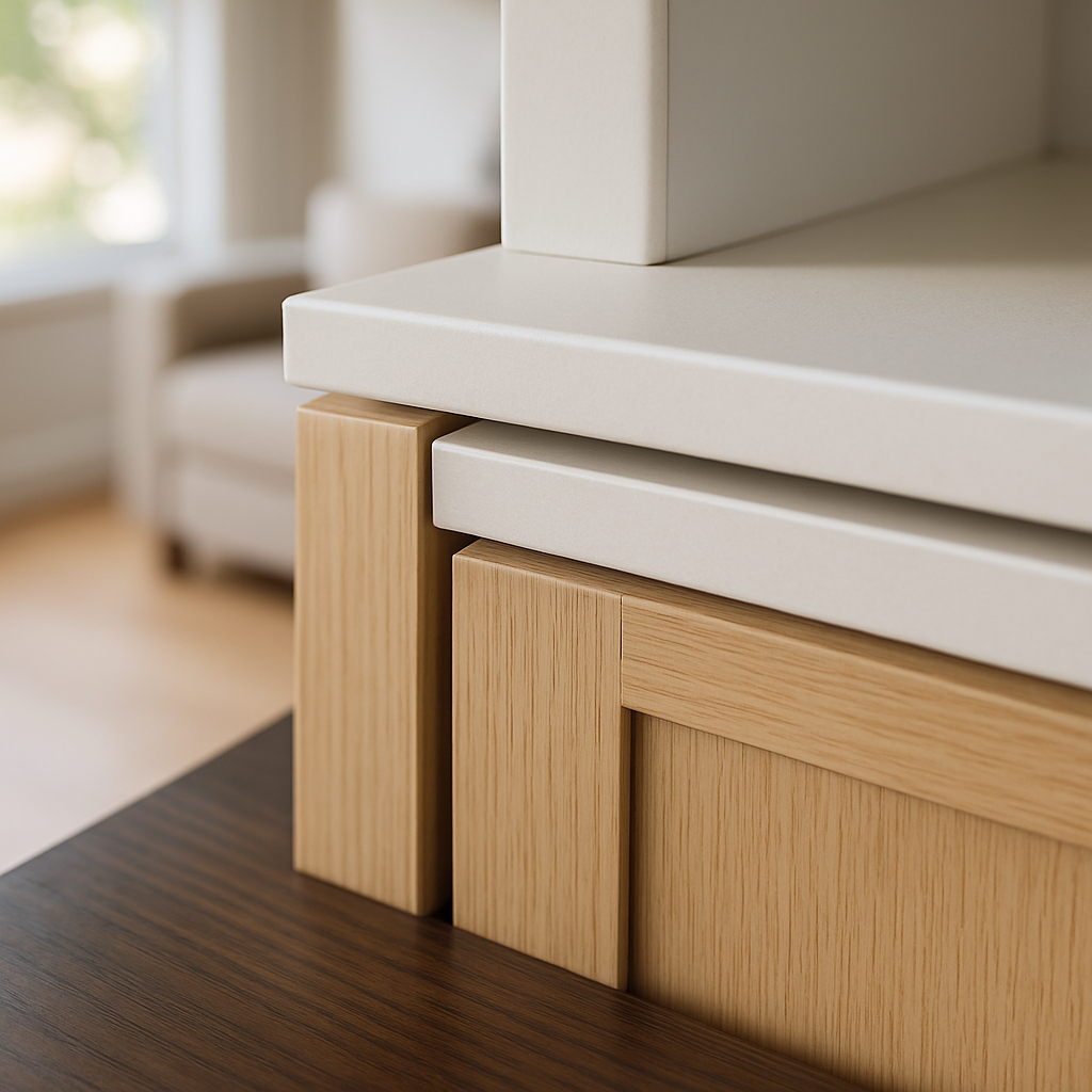 Detalhe de montagem residencial com acabamento profissional