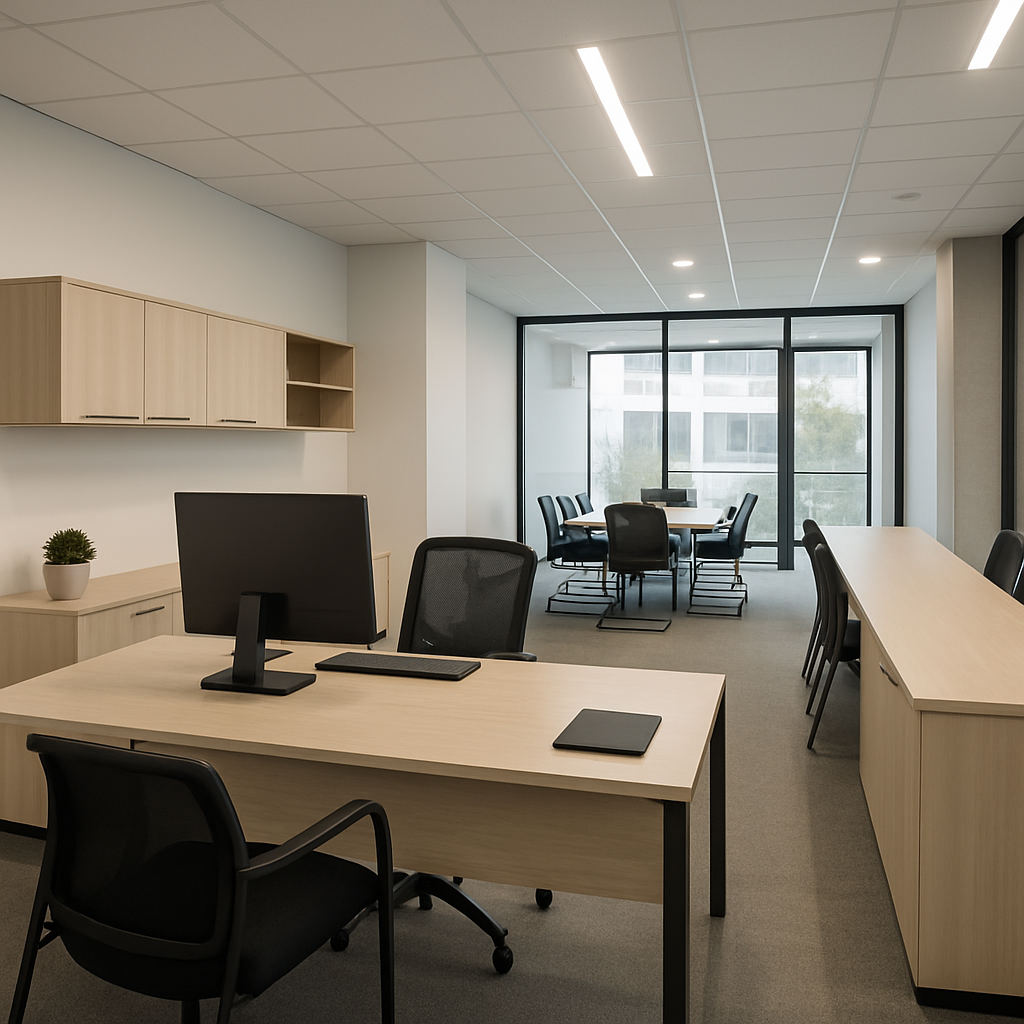 Ambiente comercial após serviço de montagem finalizado