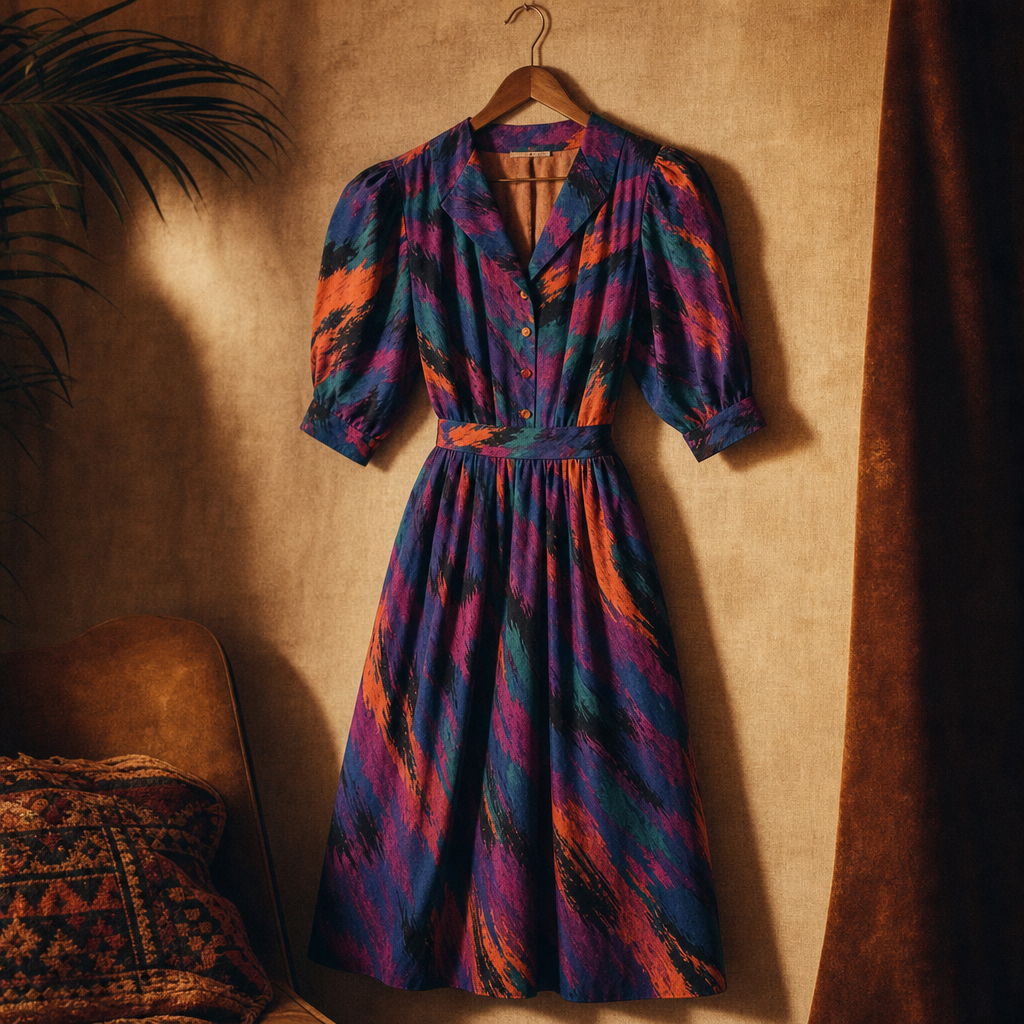 Electric Pattern Midi Dress