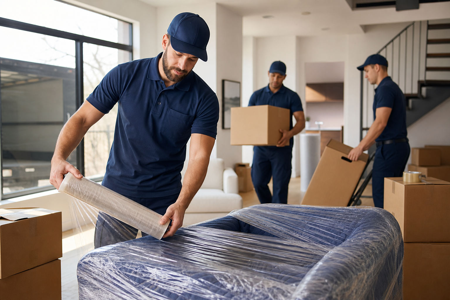 Professional movers performing Long-Distance Moving service