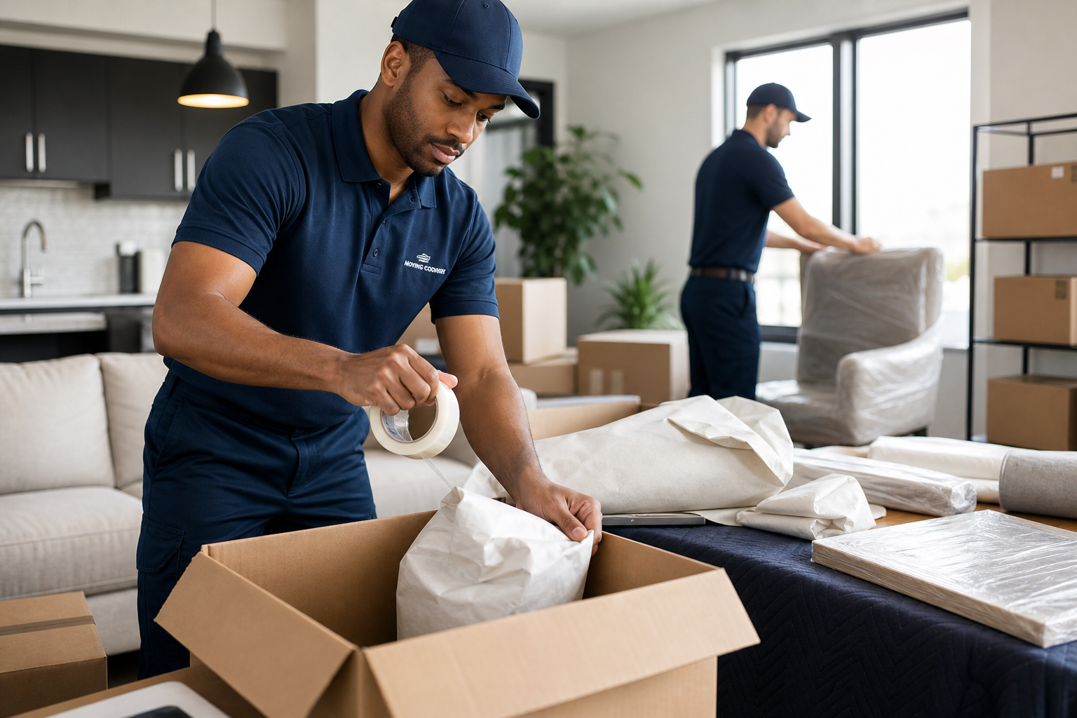 Professional movers performing Packing & Unpacking service
