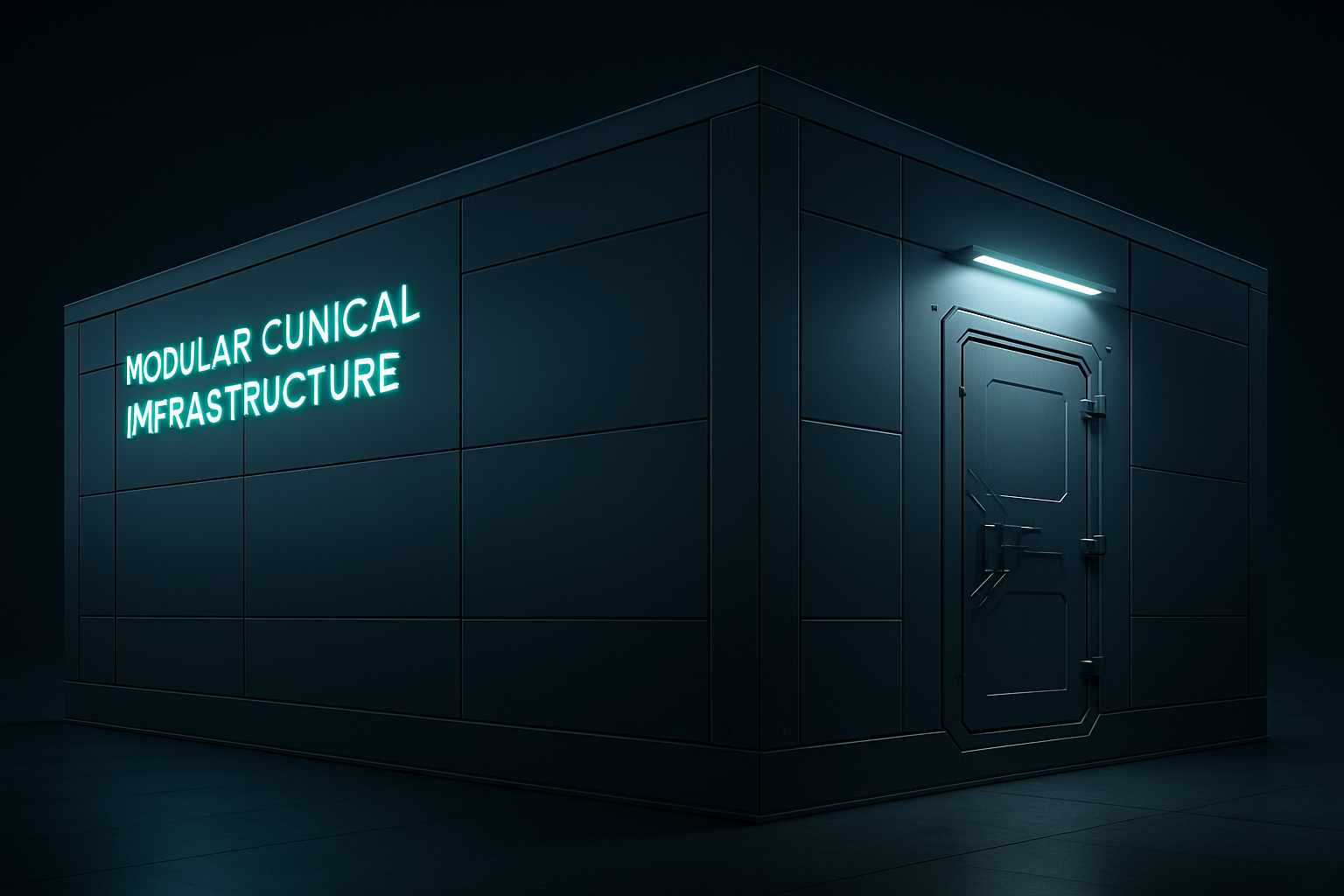 Búnker modular premium Vinci con paneles metálicos y acceso técnico controlado