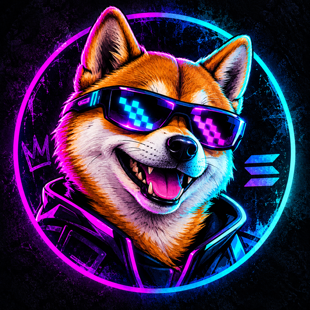 Dylan Inu token avatar in neon punk style